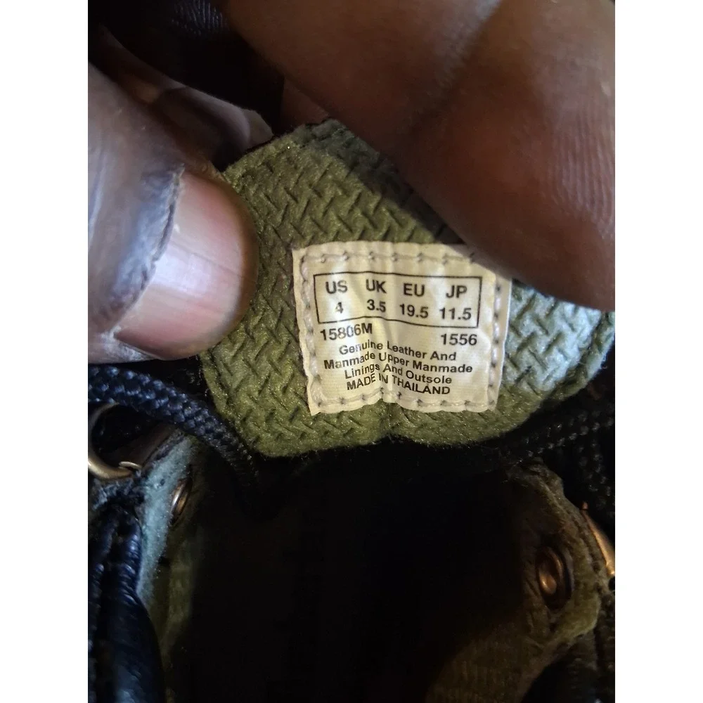Timberland Field Boots Toddler Boys Size 4‎ Black Leather Mesh Hiking 15806M